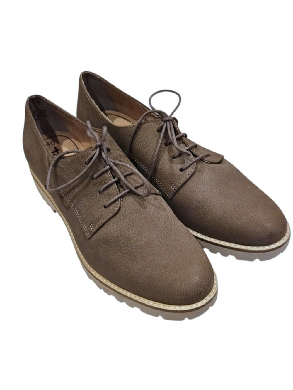 Tamaris leather derby shoes rugged lug sole Lace Up EU sz.40 Sz.9